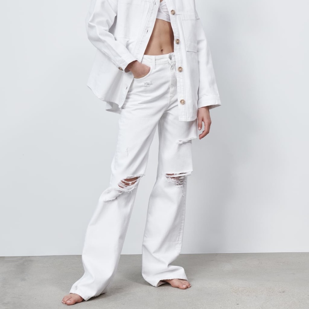 Ripped white jeans
